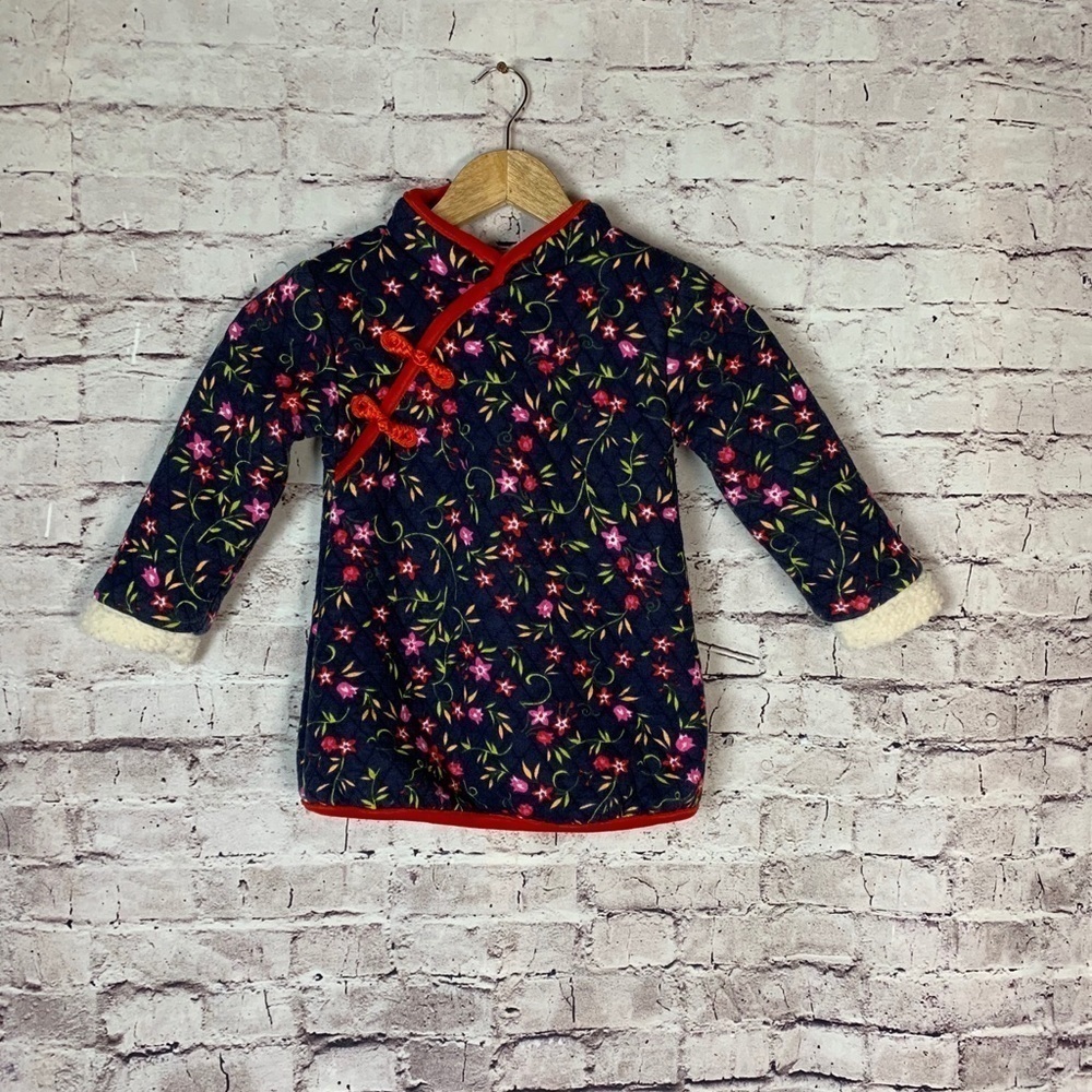 Kids Girls Chinese Cheongsam Style Winter Dress